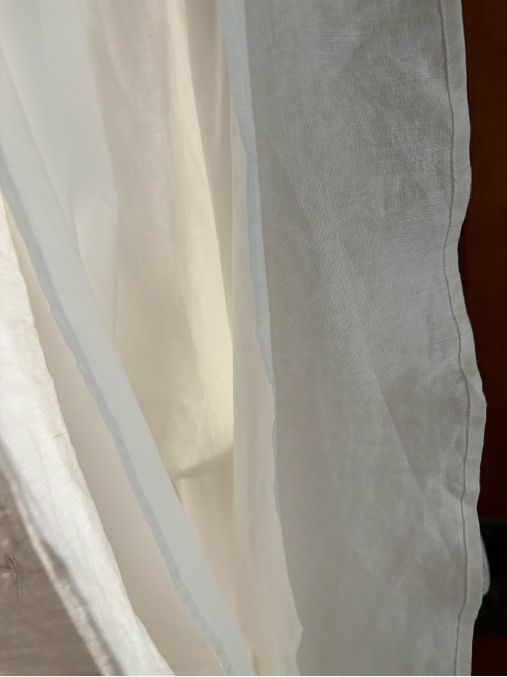 Women’s white Linen Maxi Sundress with Ruffle Straps - Picture 3 of 4